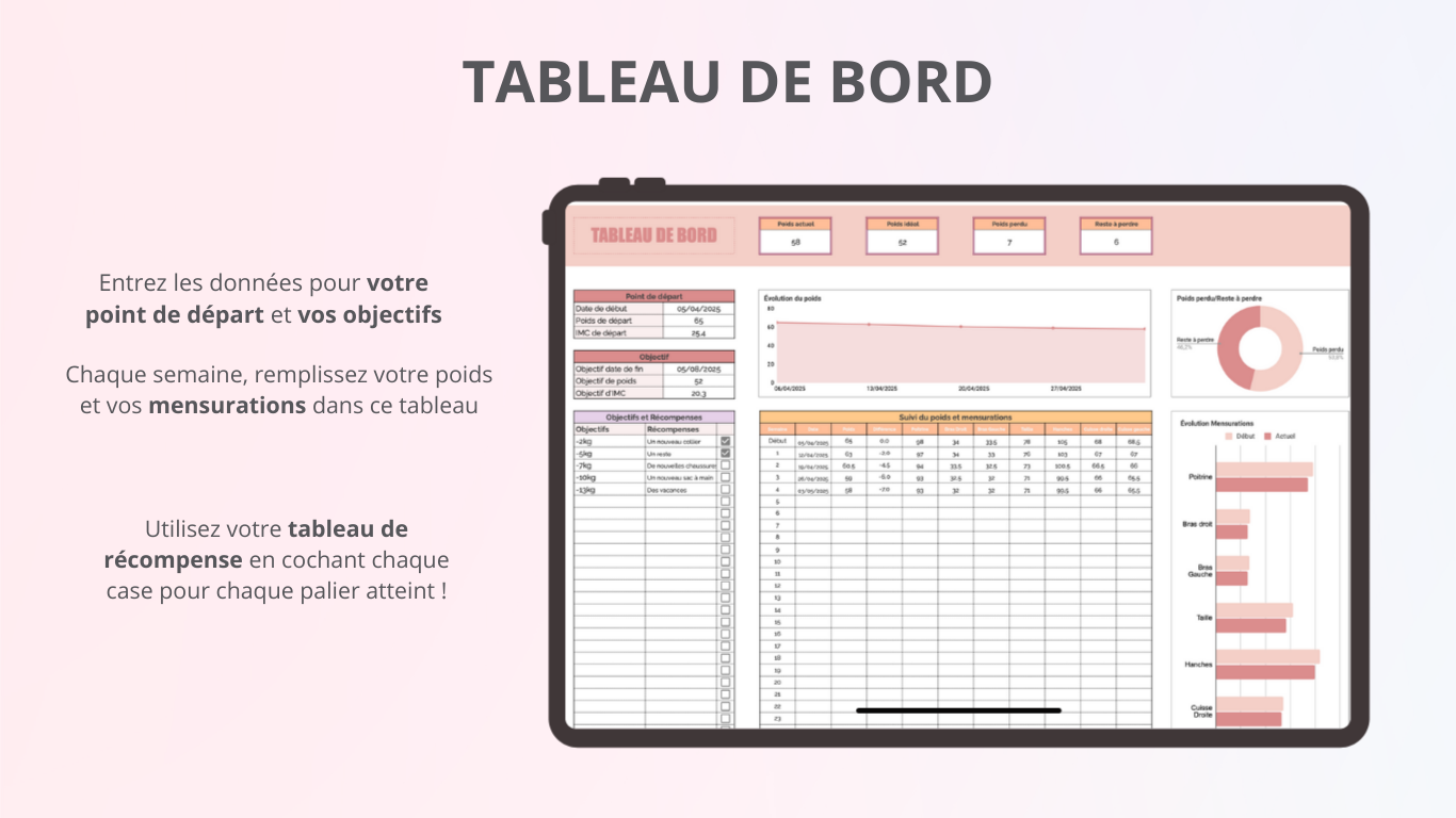 Tracker Perte de Poids & Exercices (Google Sheets)