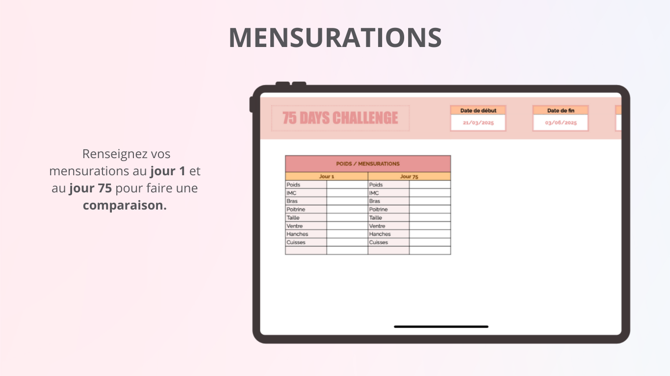 75 Days Challenge (Google Sheets)