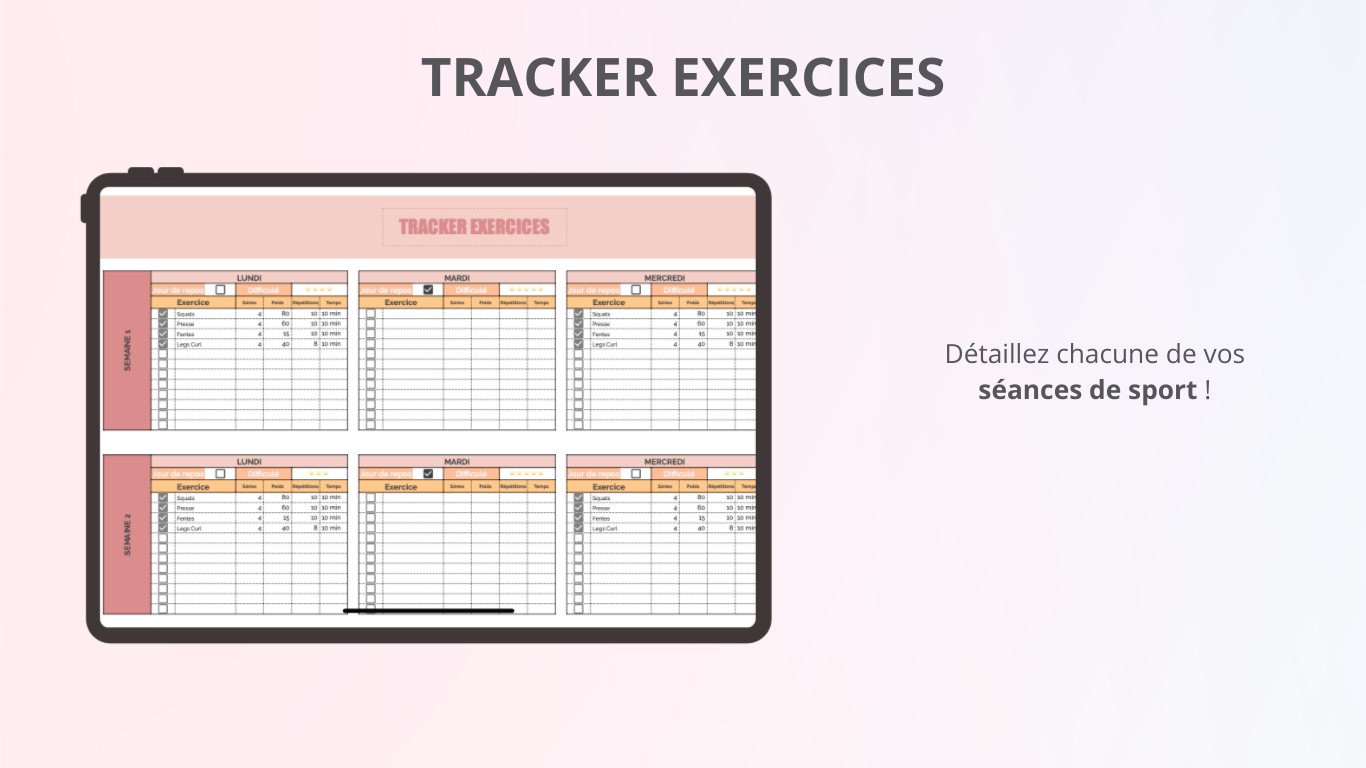 Tracker Perte de Poids & Exercices (Google Sheets)