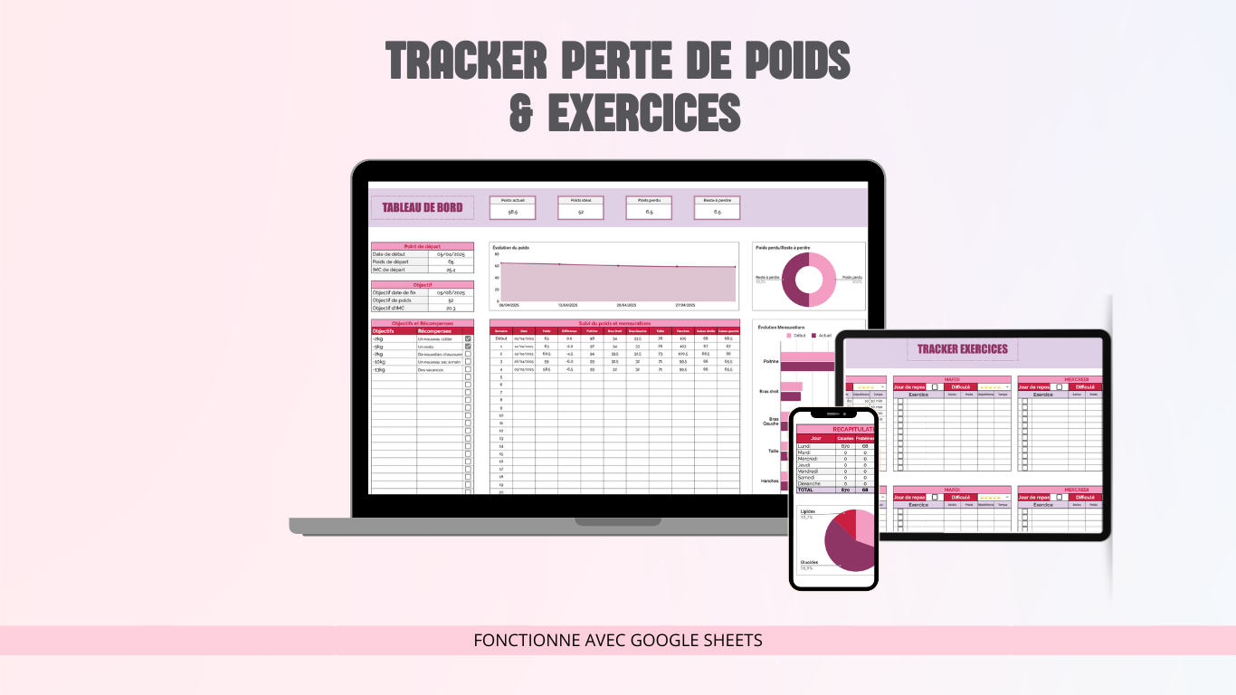 Tracker Perte de Poids & Exercices (Google Sheets)